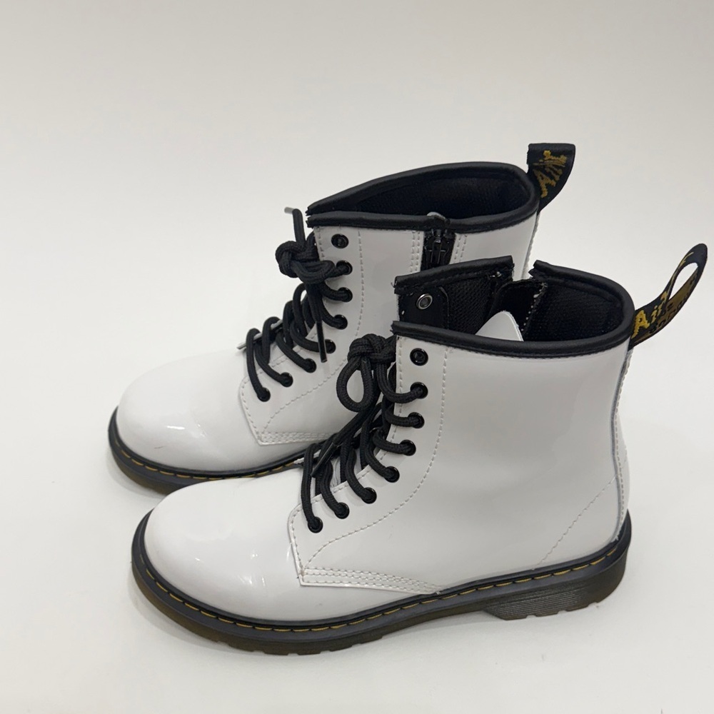 Dr.Martens 1460 White Patent Leather boots women’s size 5.